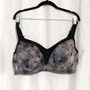NWOT Mid Impact Underwire Print Active Sports Bra - star print